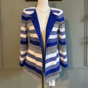 NWOT Misook Women’s Open Front Blazer with Shoulder Pads - SIZE SMALL